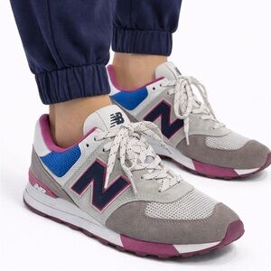 New Balance Gray and Magenta Athletic Shoes